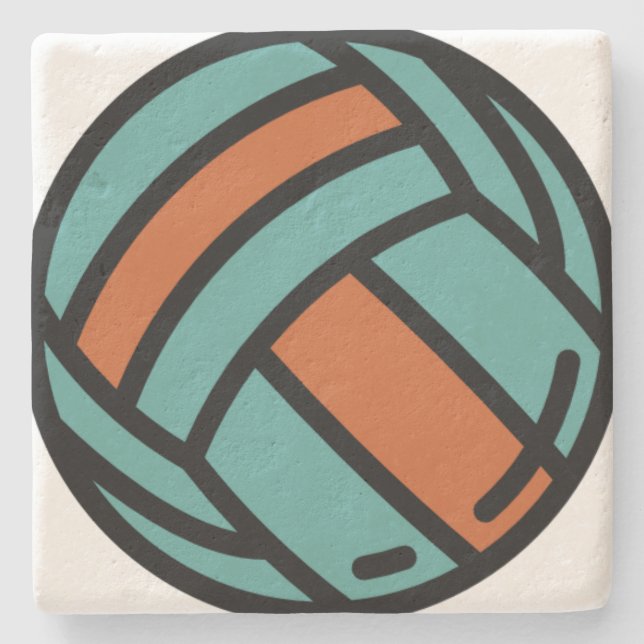 Volleyball Steinuntersetzer (Vorderseite)