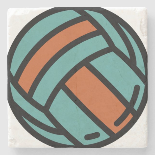 Volleyball Steinuntersetzer (Vorderseite)
