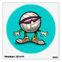 Volleyball-Stern-Wand-Abziehbild