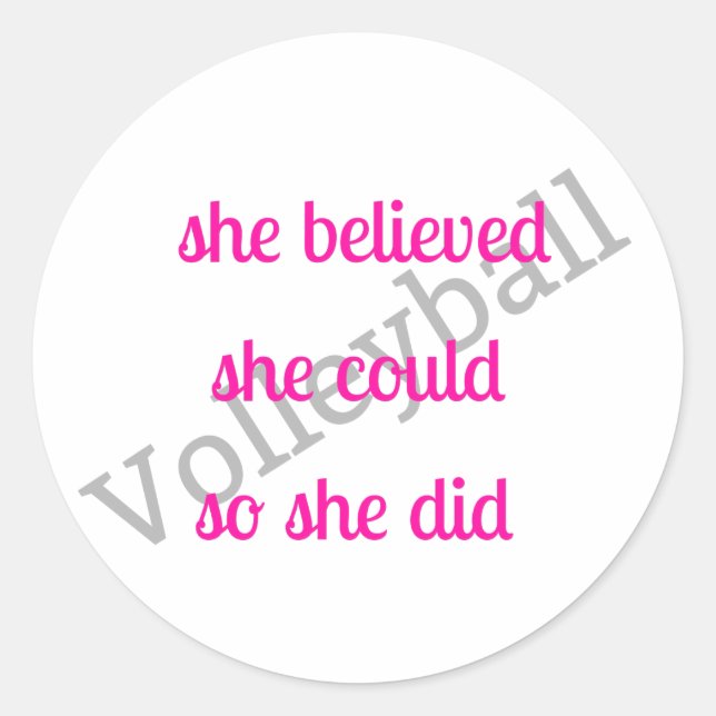 Volleyball-Sticker Runder Aufkleber (Vorderseite)