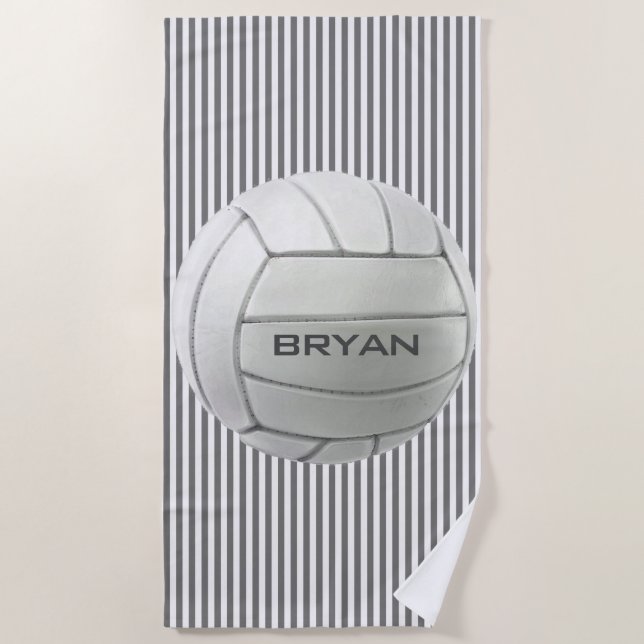 Volleyball Streifen Design Strandtuch (Vorderseite)