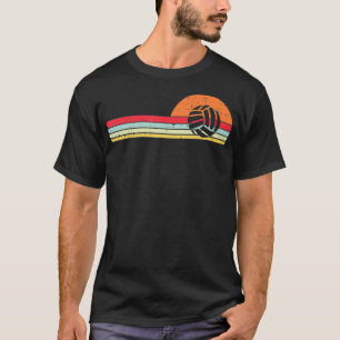 Volleyball Sunset Retro Brust Trainer Männer Fraue T-Shirt