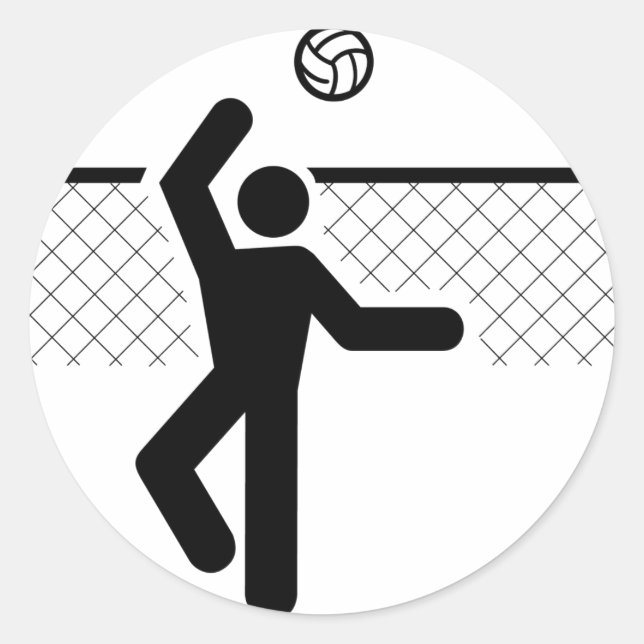 Volleyball-Symbol-Aufkleber Runder Aufkleber (Vorderseite)