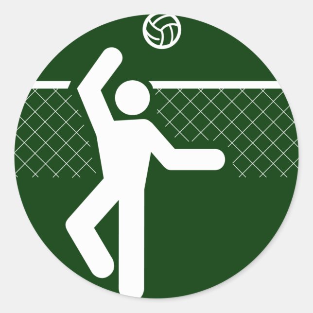 Volleyball-Symbol-Aufkleber Runder Aufkleber (Vorderseite)