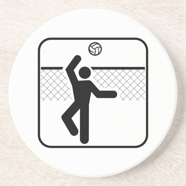 Volleyball-Symbol-Untersetzer Getränkeuntersetzer (Vorne)