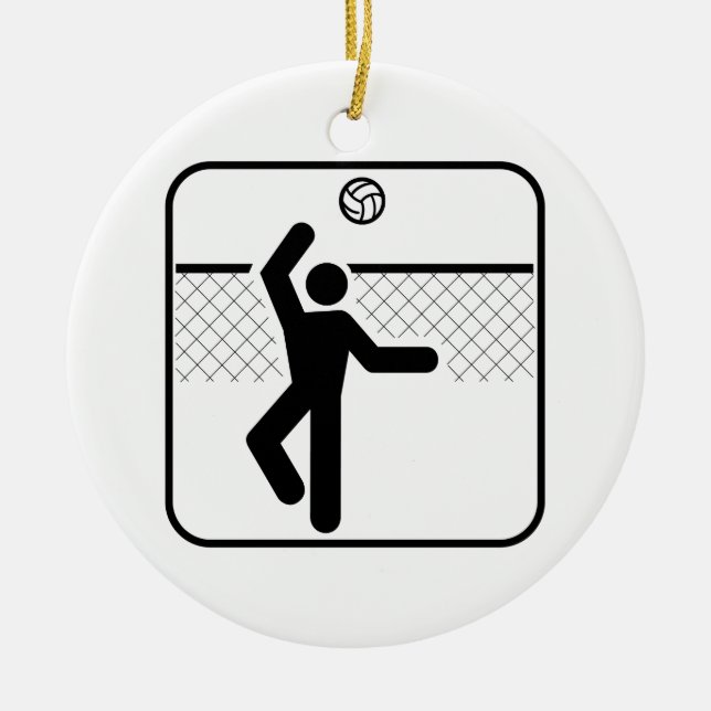 Volleyball-Symbol-Verzierung Keramik Ornament (Vorne)