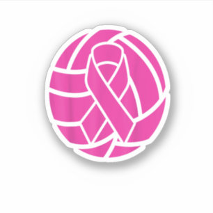 Volleyball T Brustkrebs Volleyball Pink Ribbon Aufkleber