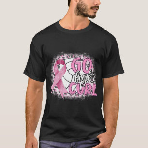 Volleyball Tackle Rosa Brustkrebs Schleife gehen F T-Shirt