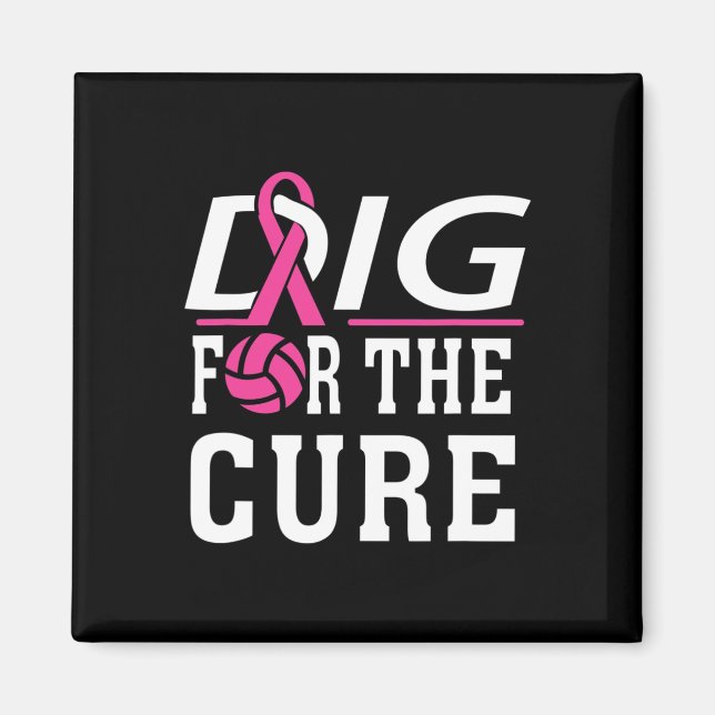 Volleyball Team Brustkrebs-Bewusstsein Magnet (Vorne)