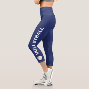Volleyball Team Custom Text oder Teamname Navy Bla Capri Leggings