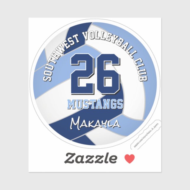 Volleyball-Team färbt Kinder in hellblau Aufkleber (Blatt)