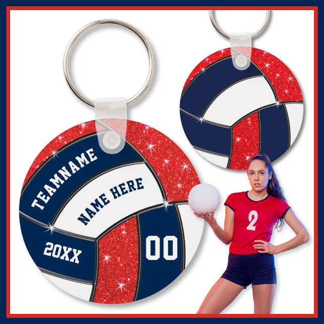 Volleyball Team Goodie Bag Ideas, Volleyball Schlüsselanhänger (End of season gifts for volleyball team. Volleyball team gift ideas. Red, Volleyball treat ideas.)