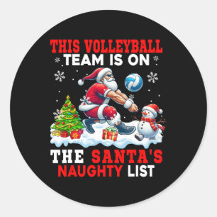 Volleyball Team ist auf der Weihnachtsliste für di Runder Aufkleber