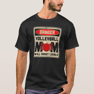 Volleyball-Team Mama Mutter Vintage Gefahr V T-Shirt