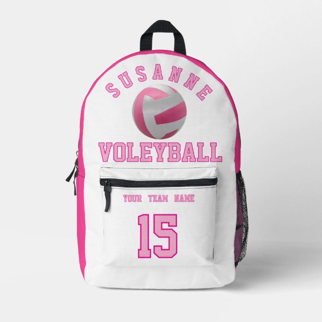 Volleyball Team Name Custom Sports Rose pink Bedruckter Rucksack (Vorderseite)