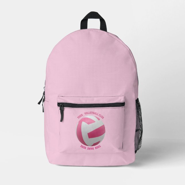 Volleyball Team Name Custom Sports Rose pink Print Bedruckter Rucksack (Vorderseite)
