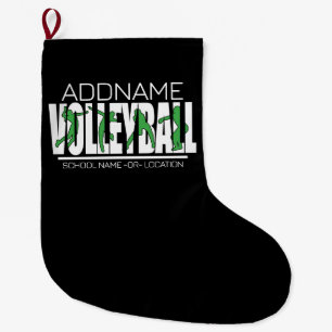 Volleyball Team Spieler ADD NAME School Top Athlet Großer Weihnachtsstrumpf