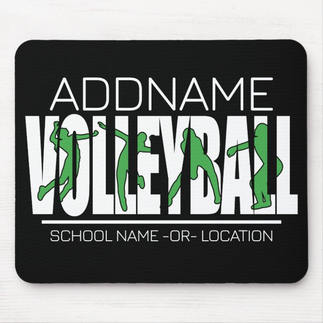 Volleyball Team Spieler ADD NAME School Top Athlet Mousepad (Vorne)