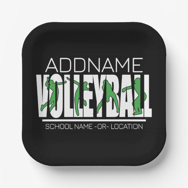 Volleyball Team Spieler ADD NAME School Top Athlet Pappteller (Vorderseite)