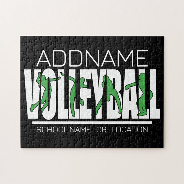 Volleyball Team Spieler ADD NAME School Top Athlet Puzzle (Horizontal)