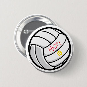 Volleyball Team Spirit Spielernummer  Button