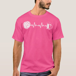 Volleyball Team Sport Heartbeat Ekg Beach Volleyb T-Shirt