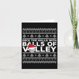 Volleyball Team Ugly Sweater Christmas Lights Sant Karte