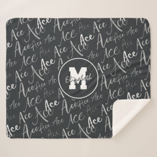 Volleyball Tennis Ace Textmuster auf Holzkohle Sherpadecke