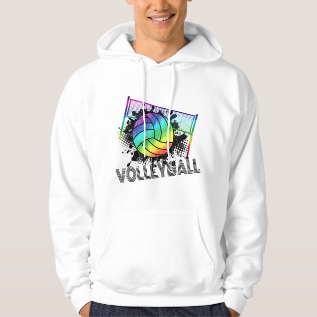 Volleyball Tie Dye Blue Purple Teenage Girls Perfe Hoodie (Vorderseite)