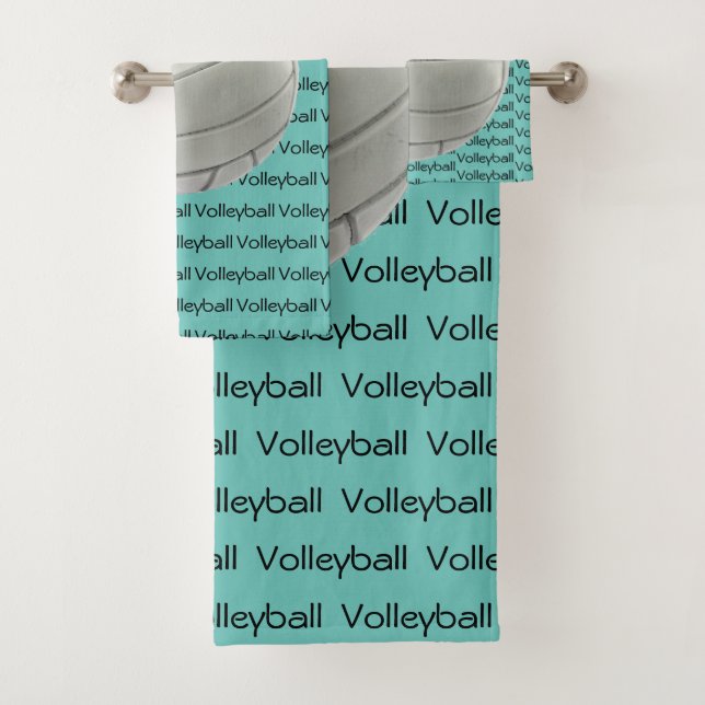 Volleyball Tile Text Design Handtuch Set (Insitu)