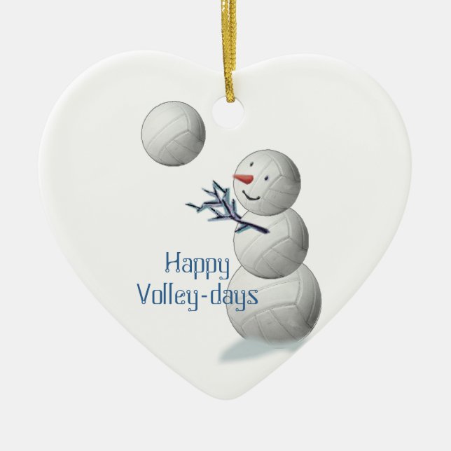 Volleyball trägt Weihnachtsgeschenk-Verzierung zur Keramikornament (Vorne)