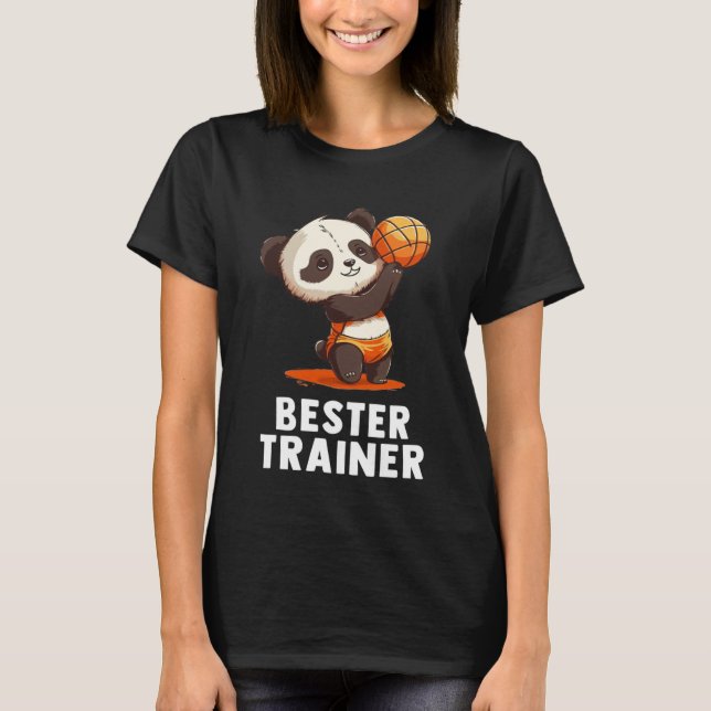 Volleyball Trainer Niedlich Baby Panda Volleyball T-Shirt (Vorderseite)