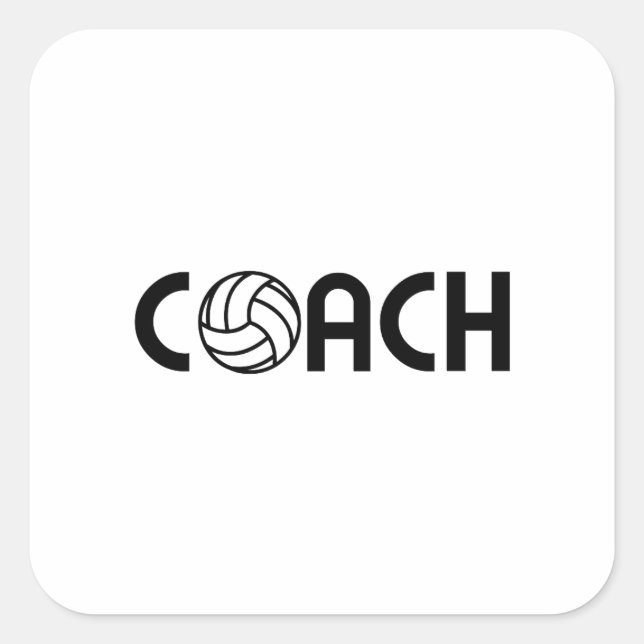 Volleyball-Trainer Quadratischer Aufkleber (Vorderseite)