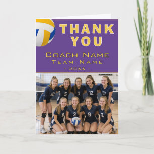 Volleyball-Trainer-Spieler-Name-Foto-Dankeschön-Ka Dankeskarte
