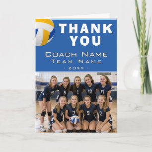 Volleyball-Trainer-Spieler-Name-Foto-Dankeschön-Ka Dankeskarte