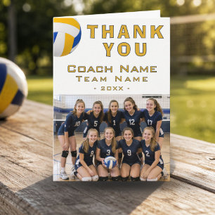 Volleyball-Trainer-Spieler-Name-Foto-Dankeschön-Ka Dankeskarte
