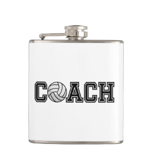 Volleyball-Trainer-Vinyl eingewickelte Flasche Flachmann