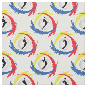 Volleyball-Tricolor Sport-Emblem (weibliche Stoff