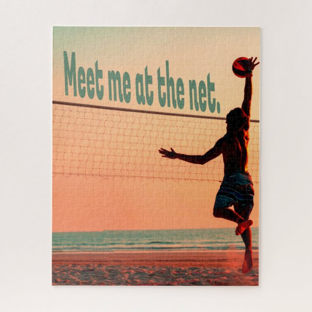 Volleyball trifft mich im Netz Puzzle (Vertikal)