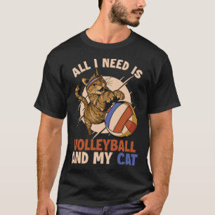 Volleyball und meine Katze Katze Katzenfreundin T-Shirt