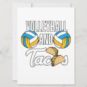 Volleyball und Tacos Fast Food Sportgeschenk Save The Date