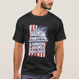 Volleyball US Flag Vball Beach - Volleyball 4. T-Shirt
