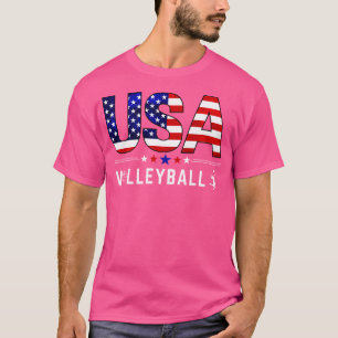 Volleyball Usa Team Sport Vb Vereinte Staaten Flag T-Shirt