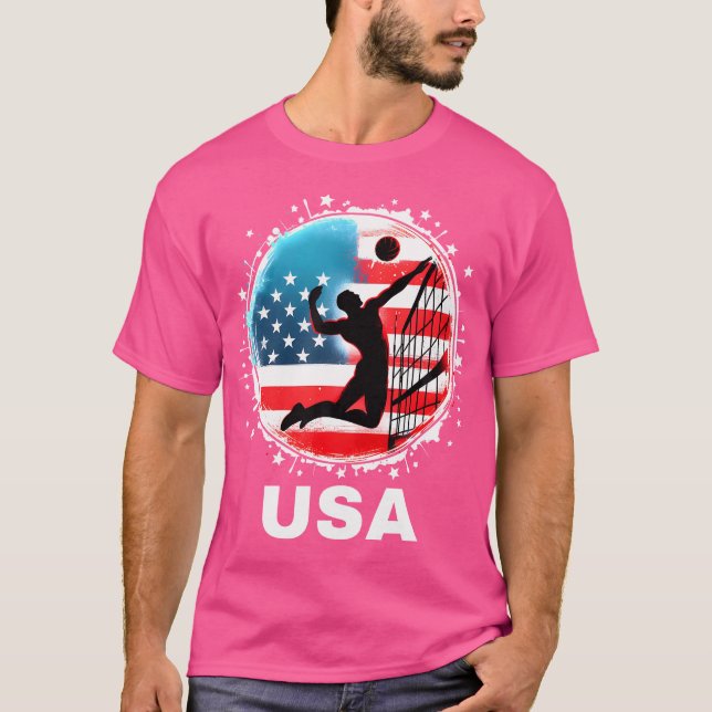 Volleyball USA Vereinigtes Staaten Volleyball Usa  T-Shirt (Vorderseite)