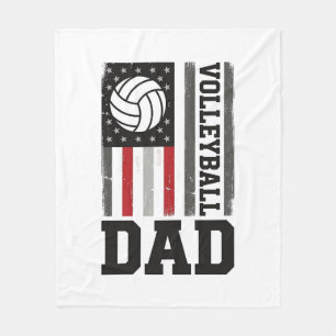 Volleyball-Vater Amerikanische Flagge Vintage-Grav Fleecedecke