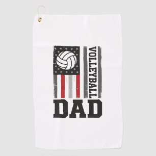 Volleyball-Vater Amerikanische Flagge Vintage-Grav Golfhandtuch