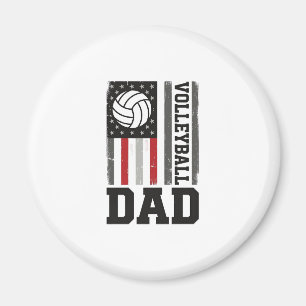 Volleyball-Vater Amerikanische Flagge Vintage-Grav Magnet
