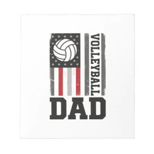 Volleyball-Vater Amerikanische Flagge Vintage-Grav Notizblock