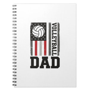 Volleyball-Vater Amerikanische Flagge Vintage-Grav Notizblock
