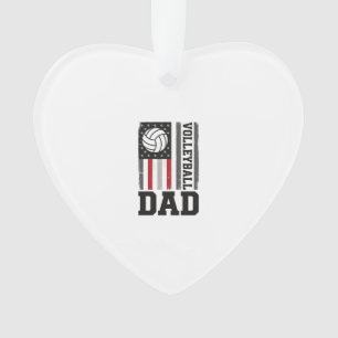 Volleyball-Vater Amerikanische Flagge Vintage-Grav Ornament
